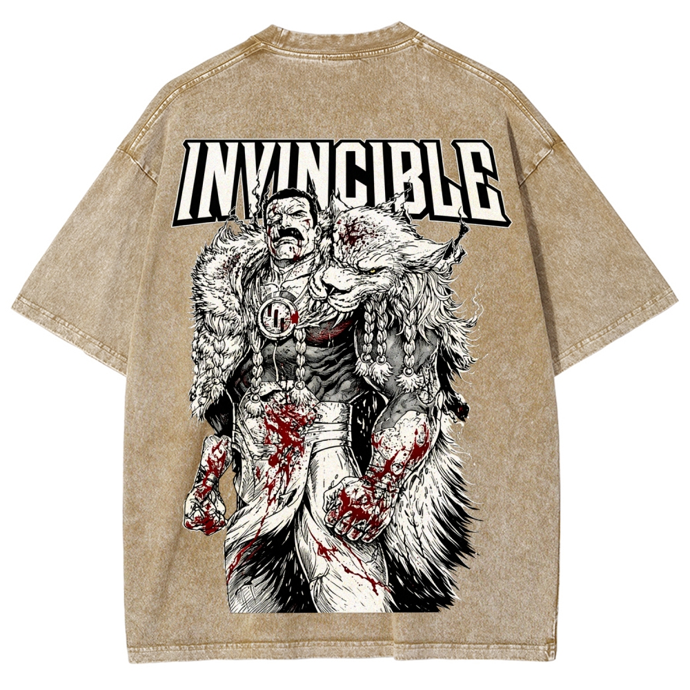 Invincible Unisex Fit Washed T-Shirt 2604013981
