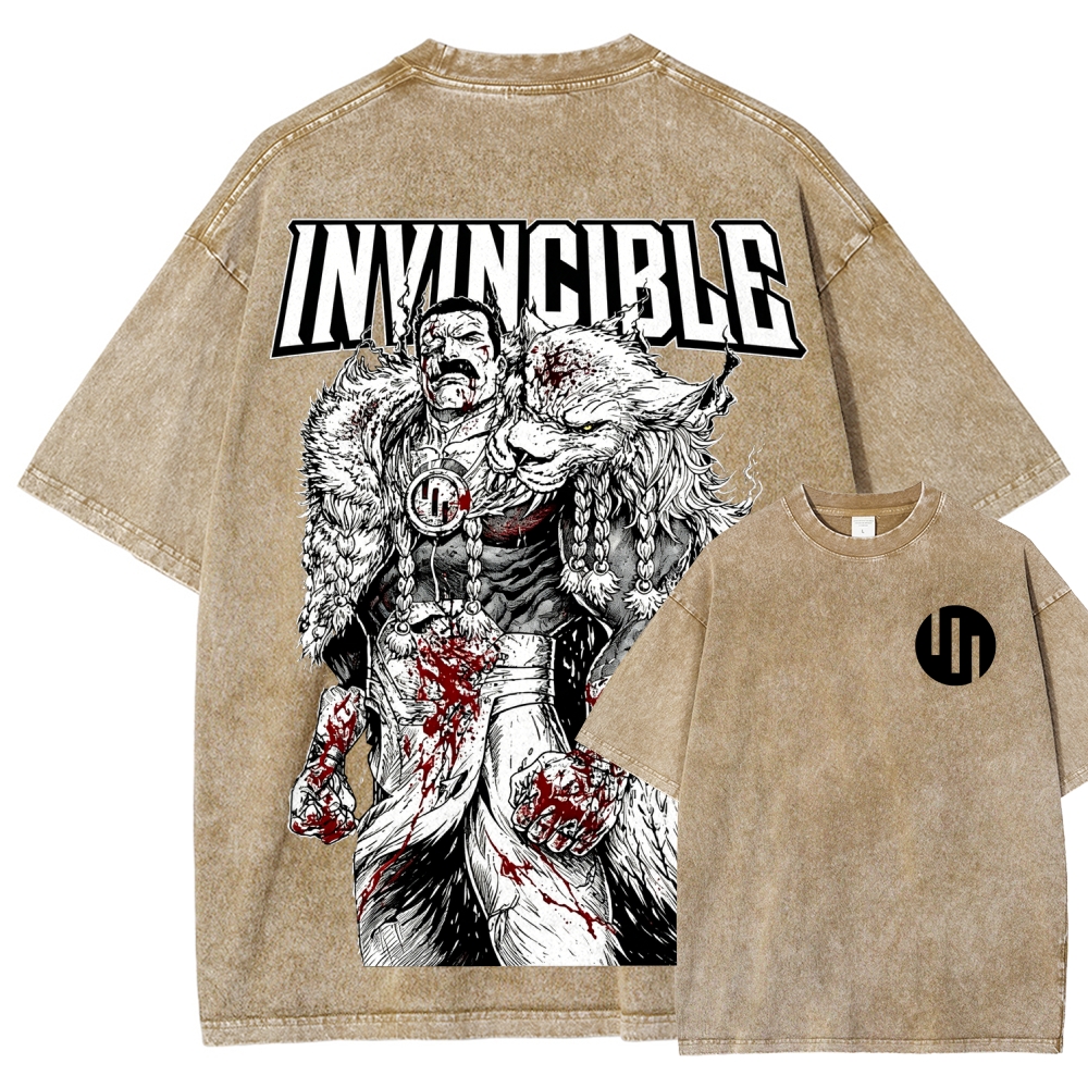 Invincible Unisex Fit Washed T-Shirt 2604013981
