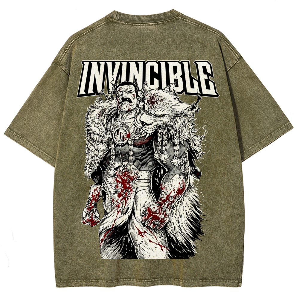 Invincible Unisex Fit Washed T-Shirt 2604013981