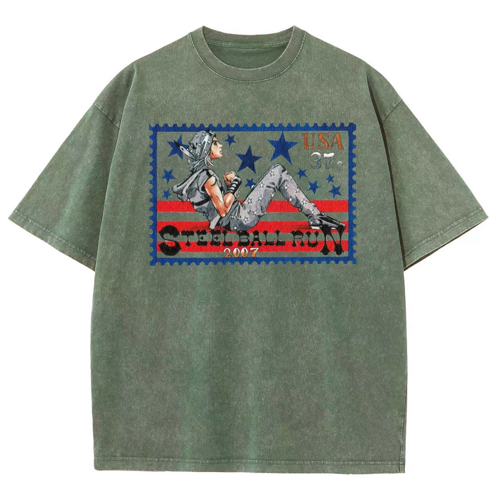 Jojo's Bizarre Adventure Unisex Fit Washed T-Shirt 2604018549