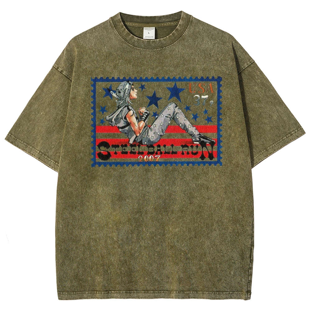 Jojo's Bizarre Adventure Unisex Fit Washed T-Shirt 2604018549