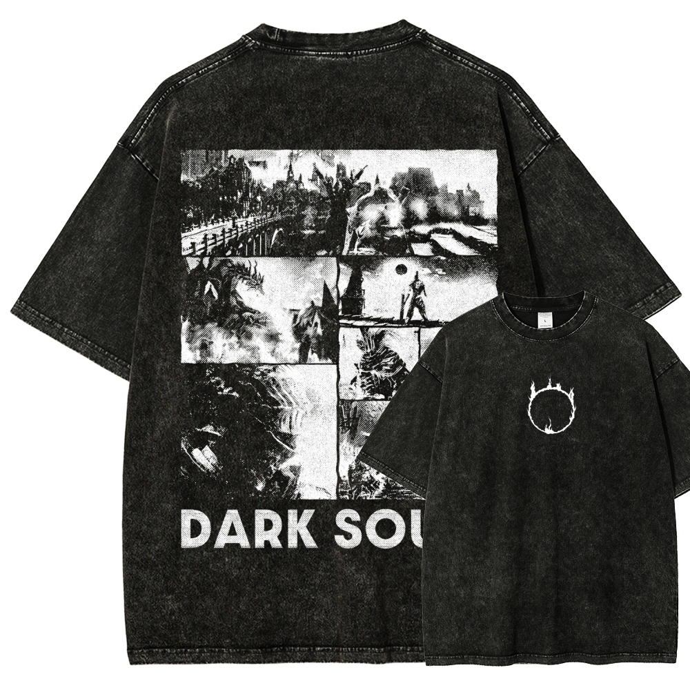 Dark Souls Unisex Fit Washed T-Shirt 2604019312