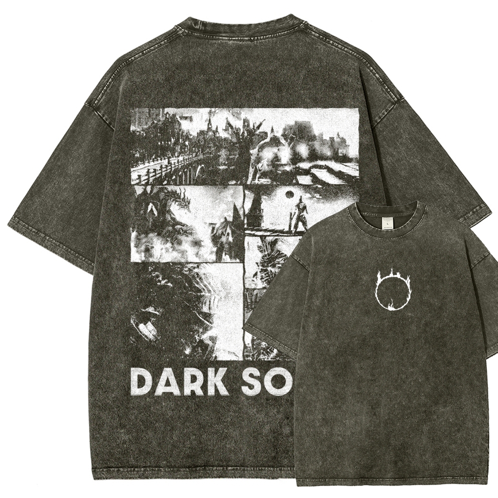 Dark Souls Unisex Fit Washed T-Shirt 2604019312