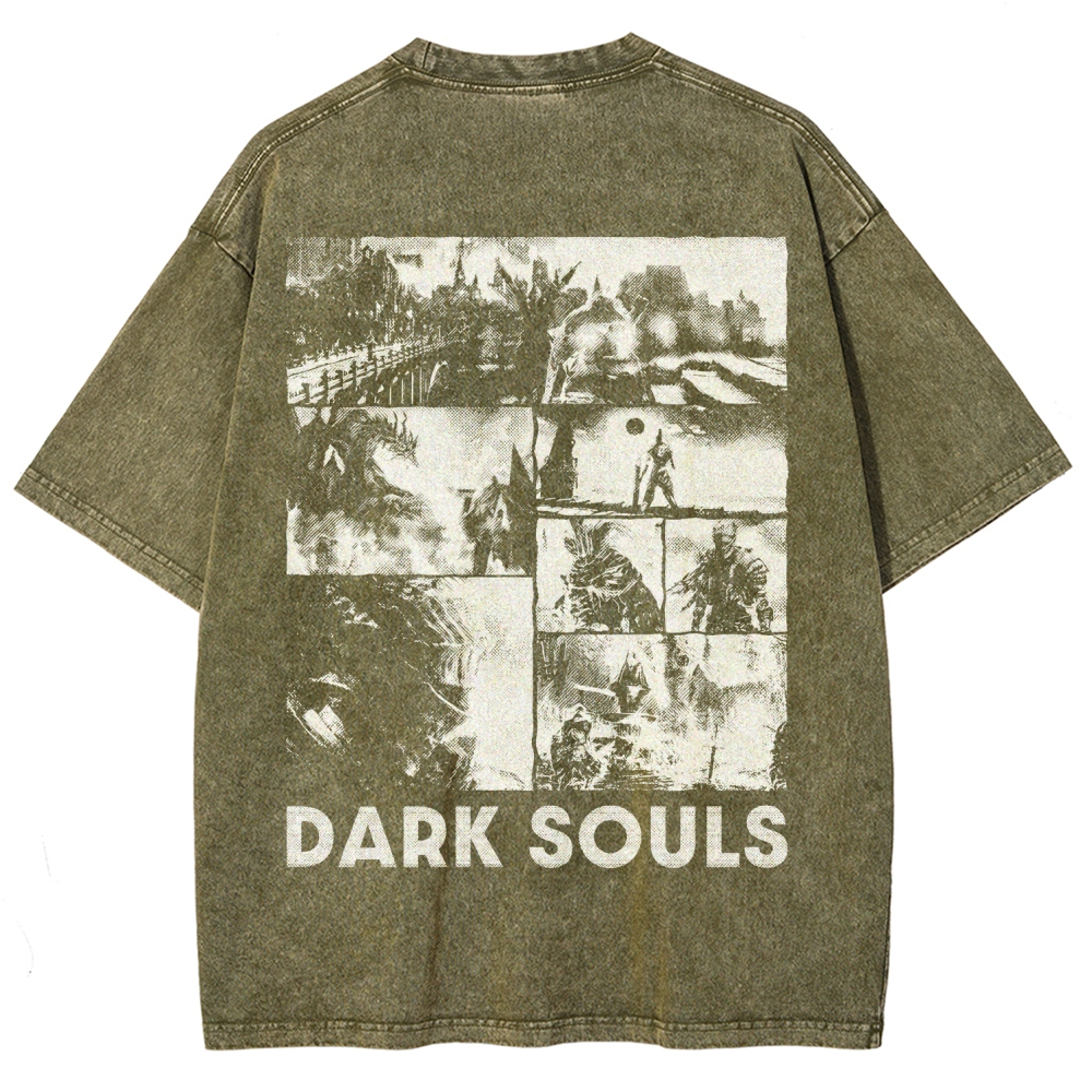 Dark Souls Unisex Fit Washed T-Shirt 2604019312
