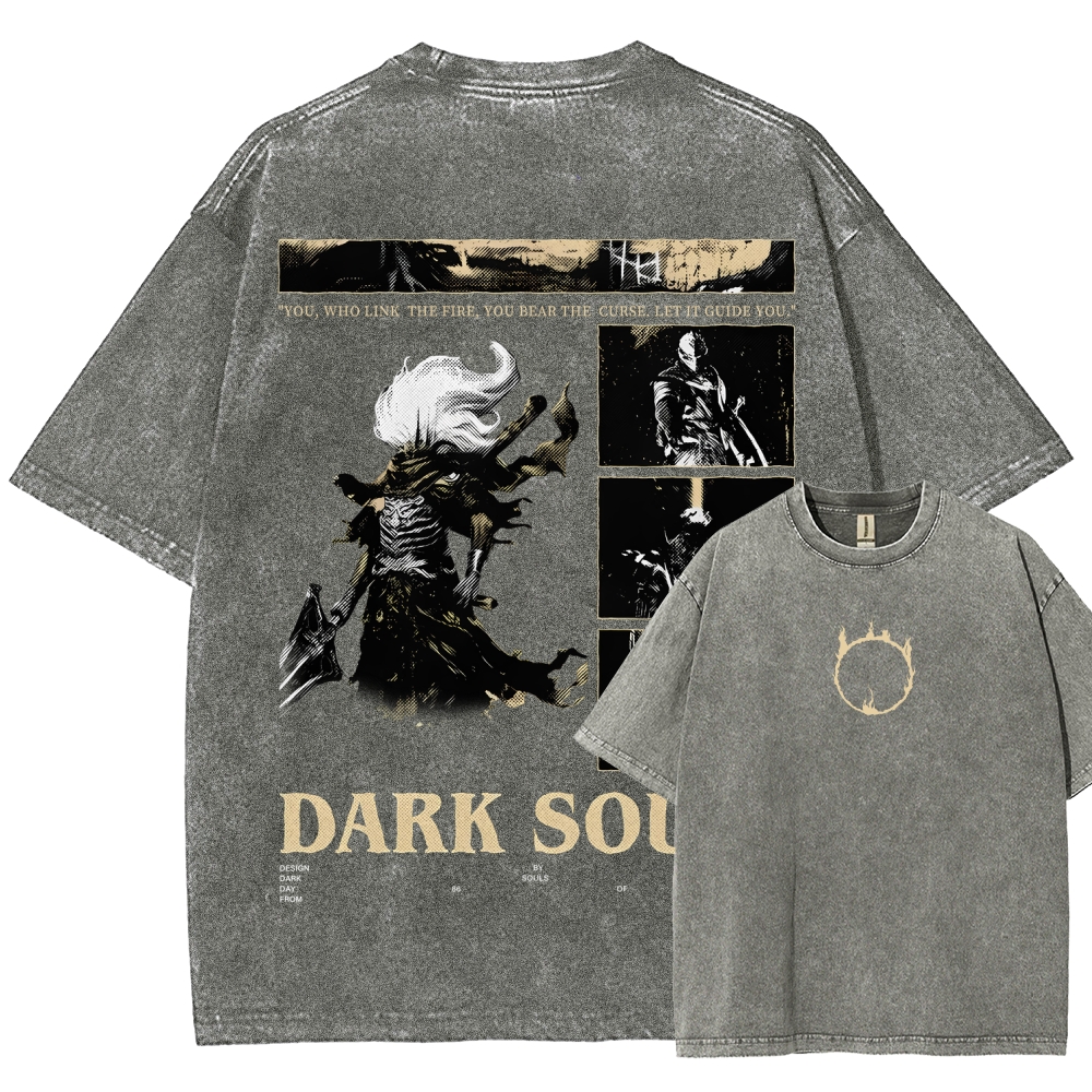 Dark Souls Unisex Fit Washed T-Shirt 2604019314