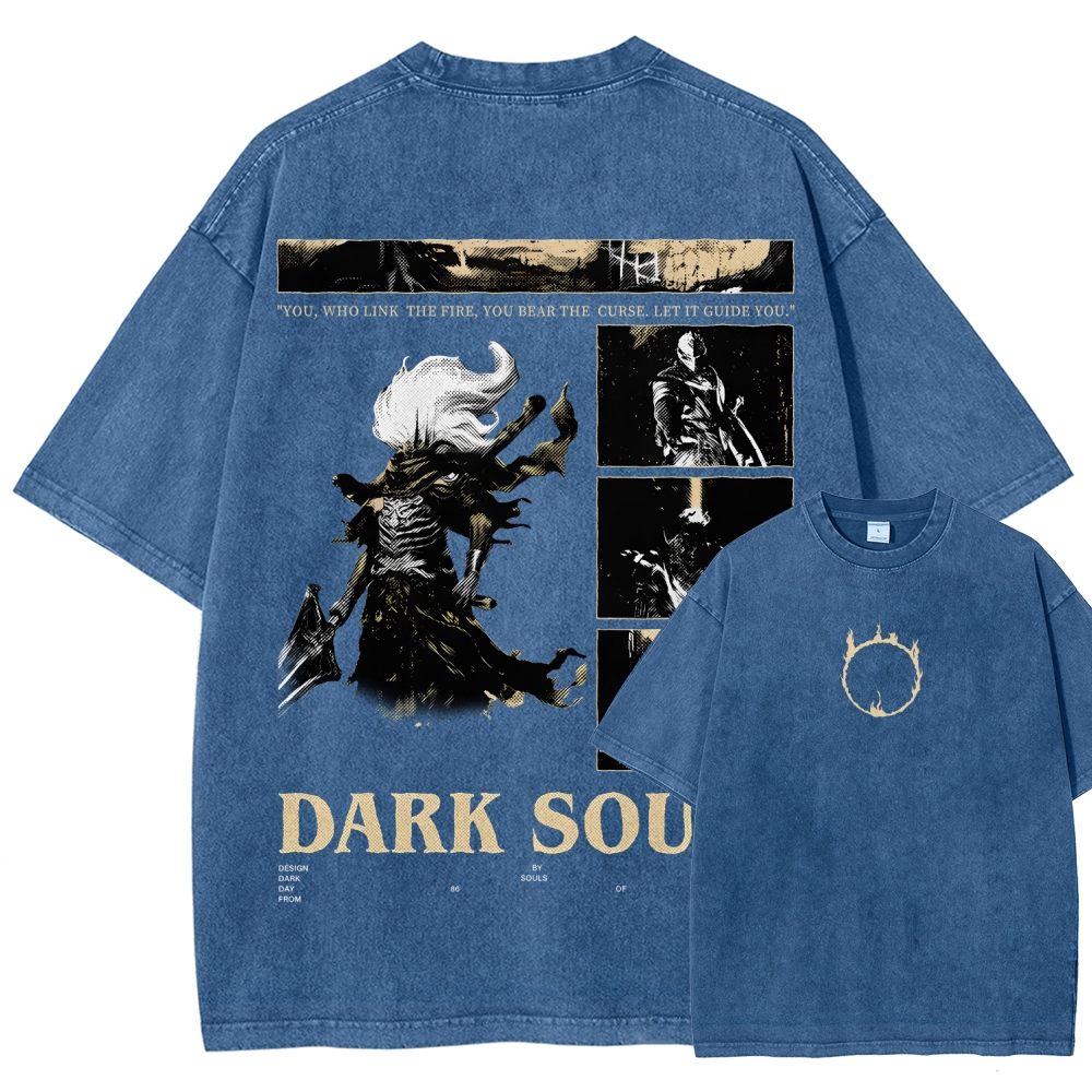 Dark Souls Unisex Fit Washed T-Shirt 2604019314