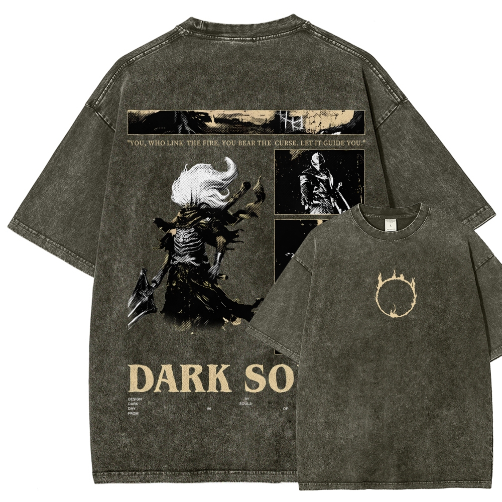 Dark Souls Unisex Fit Washed T-Shirt 2604019314