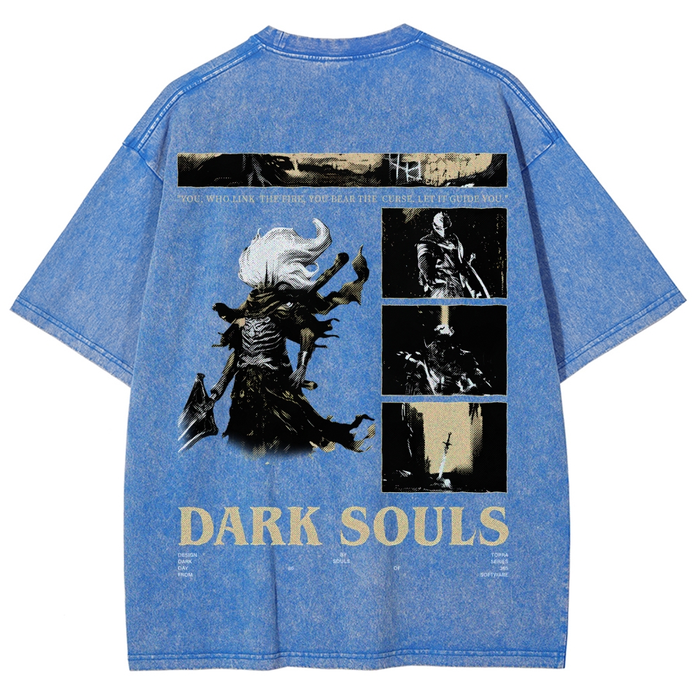 Dark Souls Unisex Fit Washed T-Shirt 2604019314