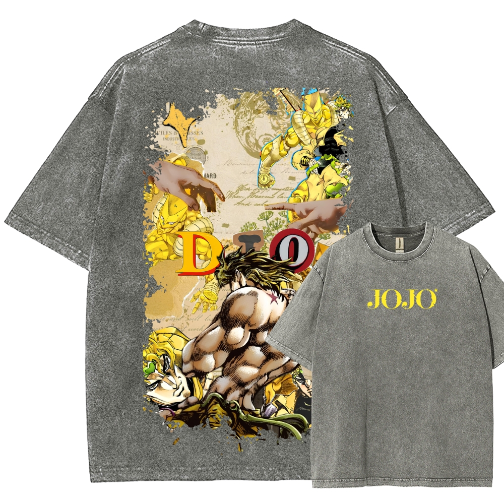 Jojo's Bizarre Adventure Unisex Fit Washed T-Shirt 2604020698