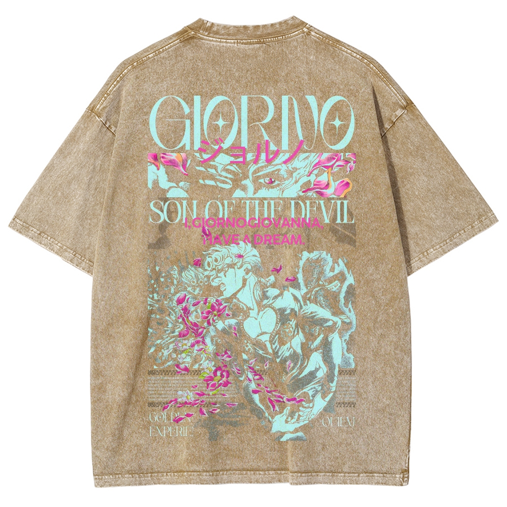 Jojo's Bizarre Adventure Unisex Fit Washed T-Shirt 2604020702