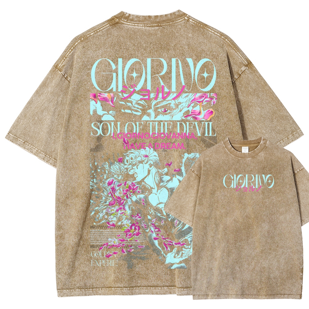 Jojo's Bizarre Adventure Unisex Fit Washed T-Shirt 2604020702