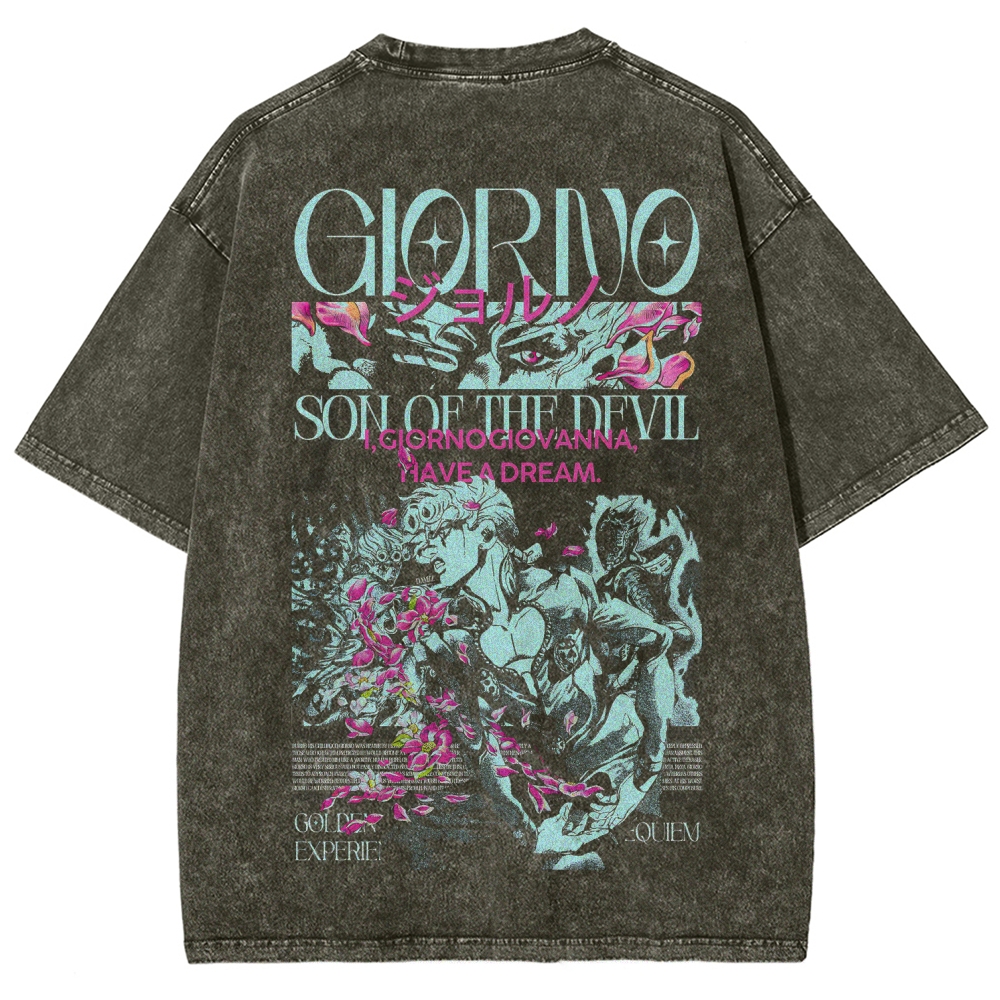 Jojo's Bizarre Adventure Unisex Fit Washed T-Shirt 2604020702