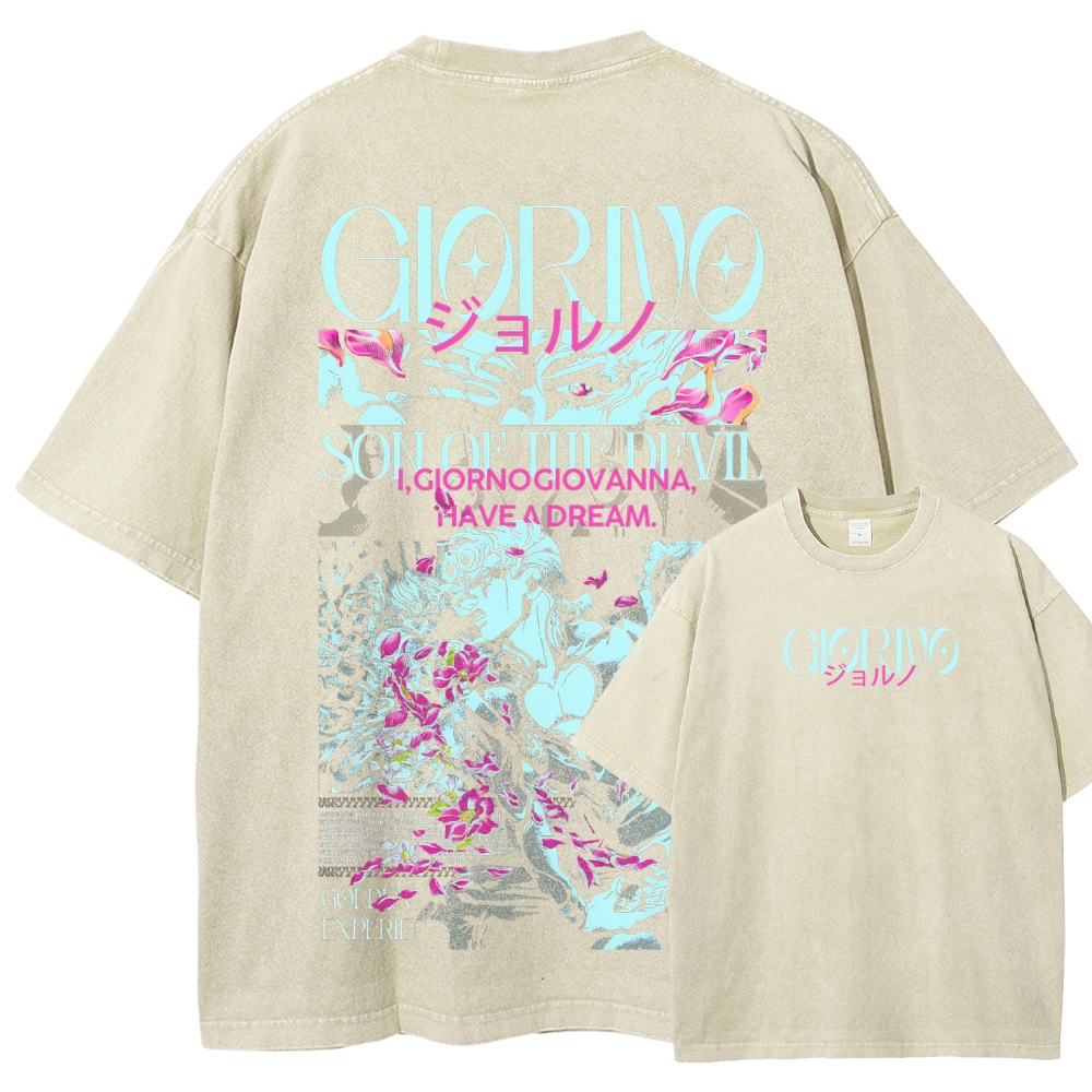 Jojo's Bizarre Adventure Unisex Fit Washed T-Shirt 2604020702