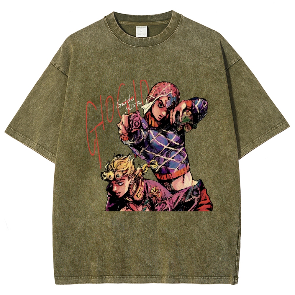 Jojo's Bizarre Adventure washed tshirt 2605001144
