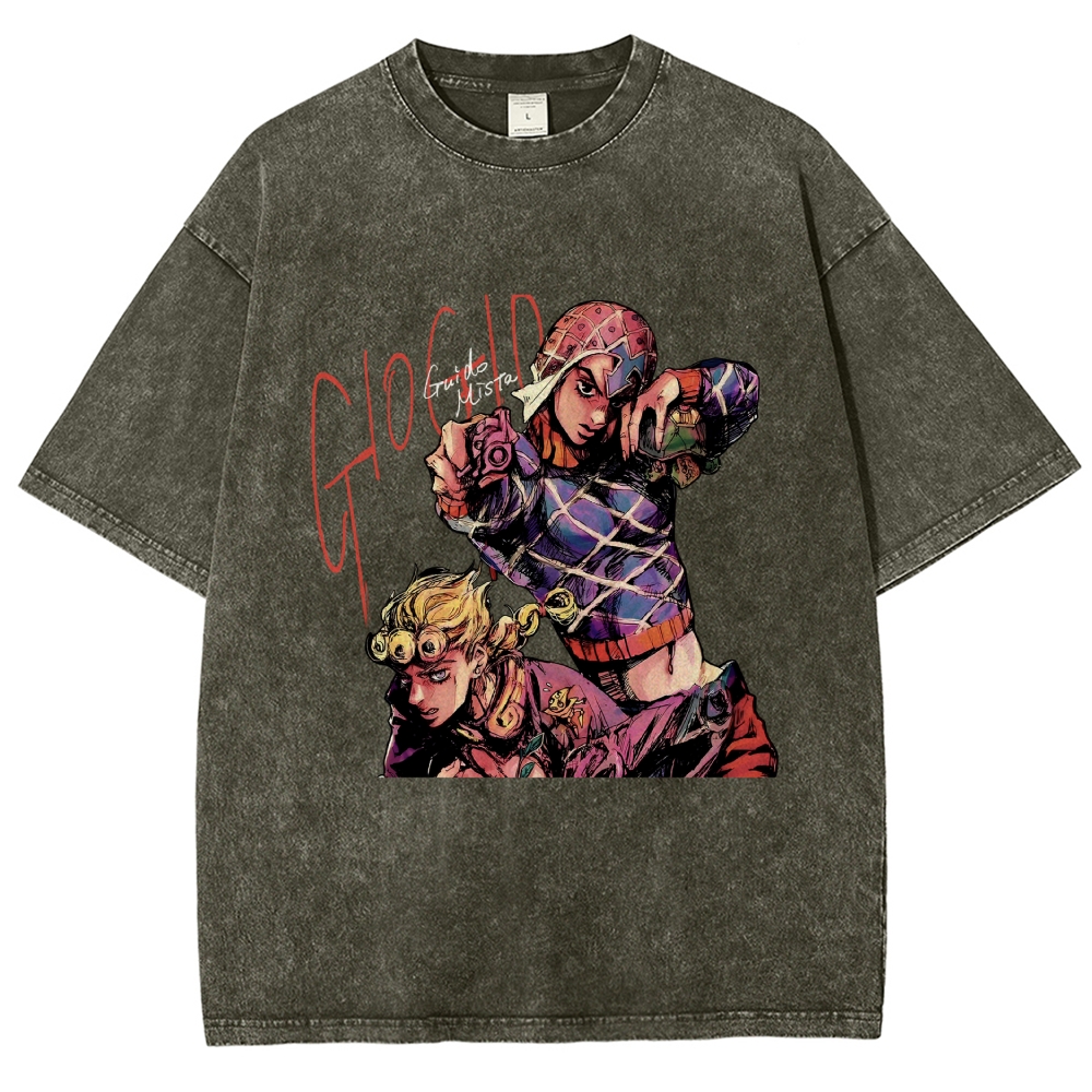 Jojo's Bizarre Adventure washed tshirt 2605001144
