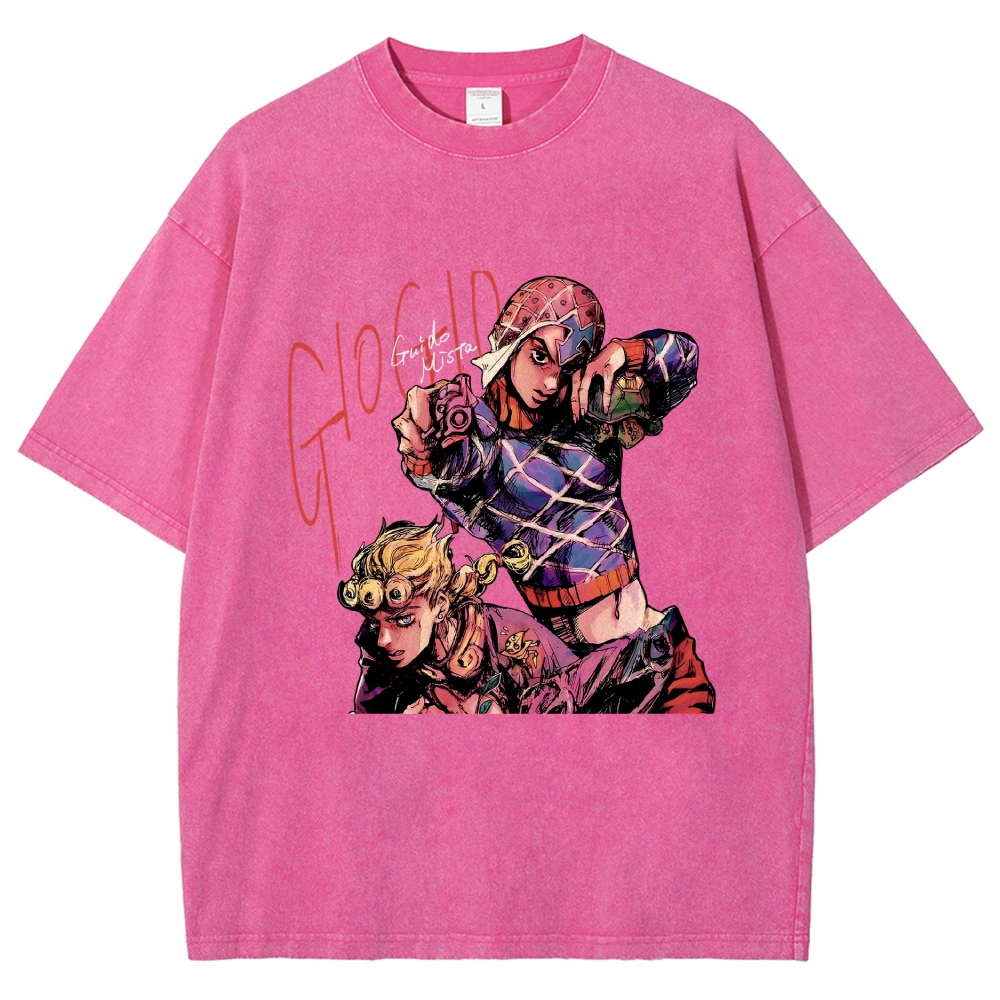 Jojo's Bizarre Adventure washed tshirt 2605001144