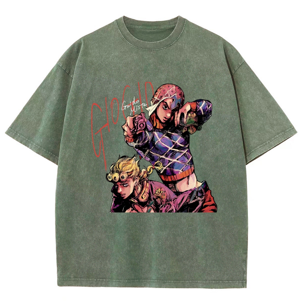 Jojo's Bizarre Adventure washed tshirt 2605001144