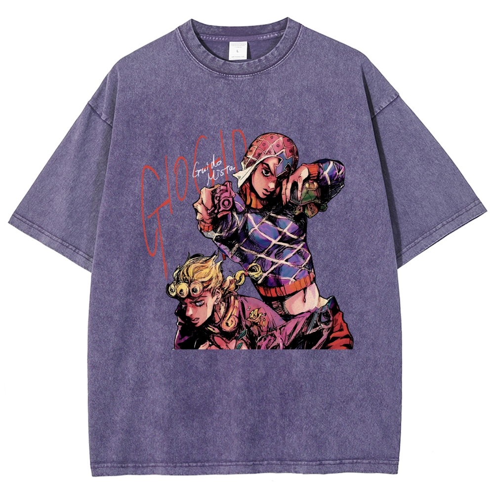 Jojo's Bizarre Adventure washed tshirt 2605001144