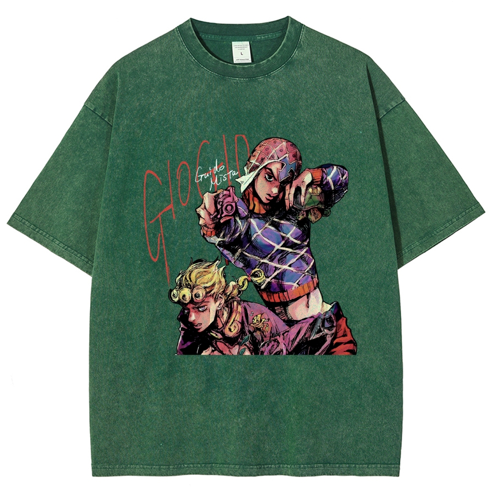 Jojo's Bizarre Adventure washed tshirt 2605001144