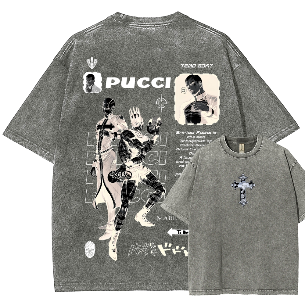 Jojo's Bizarre Adventure Unisex Fit Washed T-Shirt 2605001555