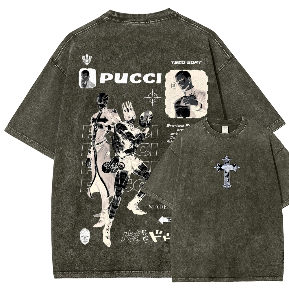 Jojo's Bizarre Adventure Unisex Fit Washed T-Shirt 2605001555