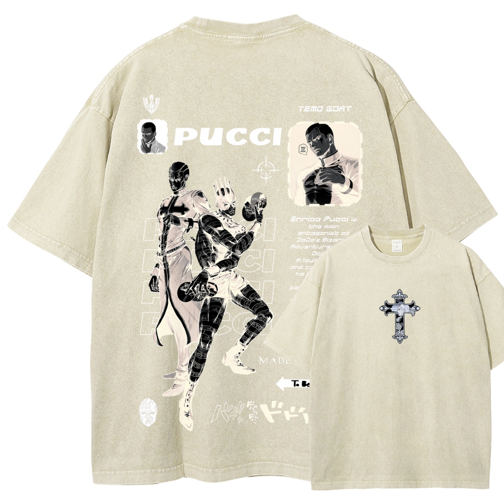 Jojo's Bizarre Adventure Unisex Fit Washed T-Shirt 2605001555