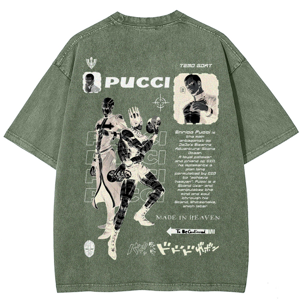Jojo's Bizarre Adventure Unisex Fit Washed T-Shirt 2605001555