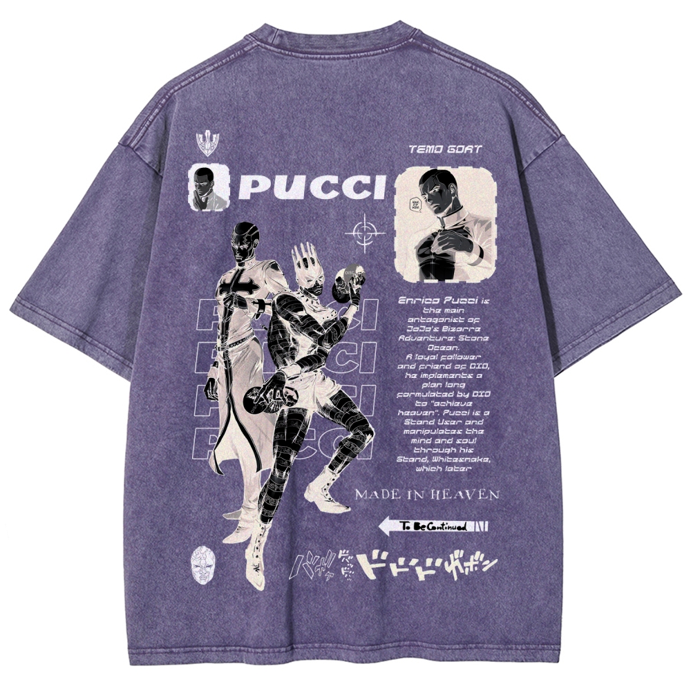 Jojo's Bizarre Adventure Unisex Fit Washed T-Shirt 2605001555