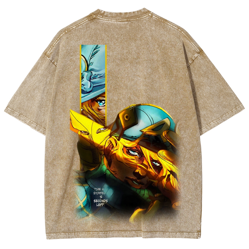 Jojo's Bizarre Adventure Unisex Fit Washed T-Shirt 2605002143