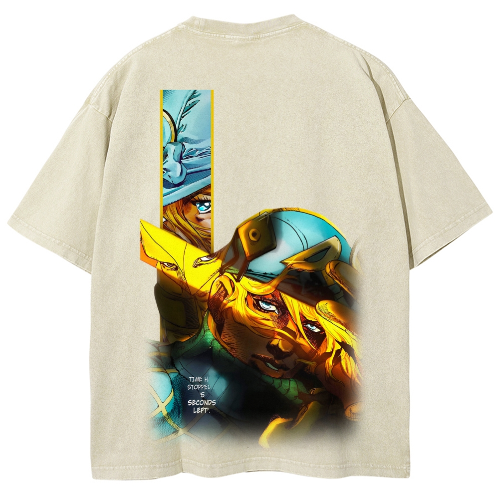 Jojo's Bizarre Adventure Unisex Fit Washed T-Shirt 2605002143