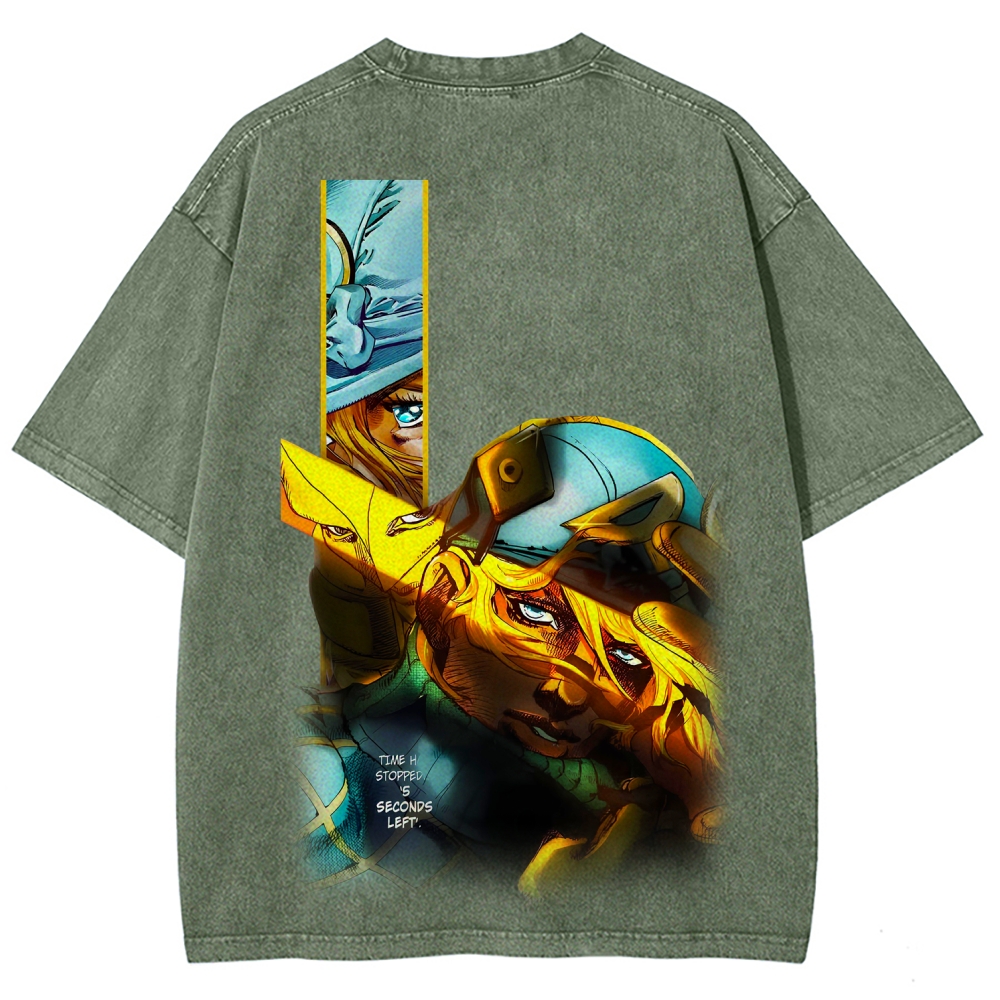 Jojo's Bizarre Adventure Unisex Fit Washed T-Shirt 2605002143