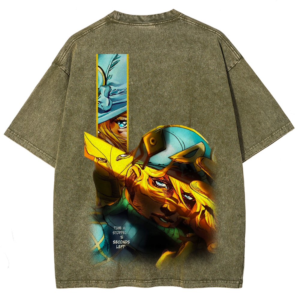 Jojo's Bizarre Adventure Unisex Fit Washed T-Shirt 2605002143