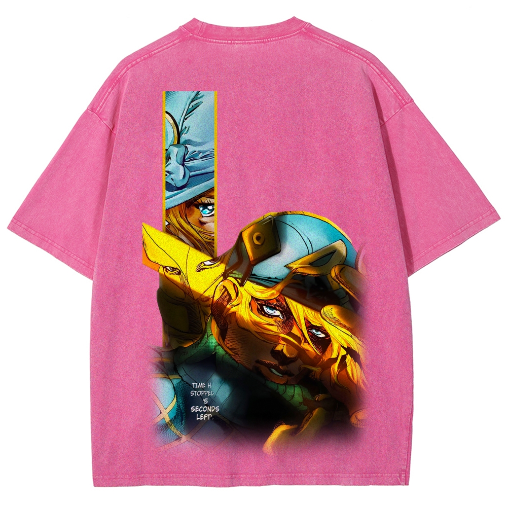 Jojo's Bizarre Adventure Unisex Fit Washed T-Shirt 2605002143