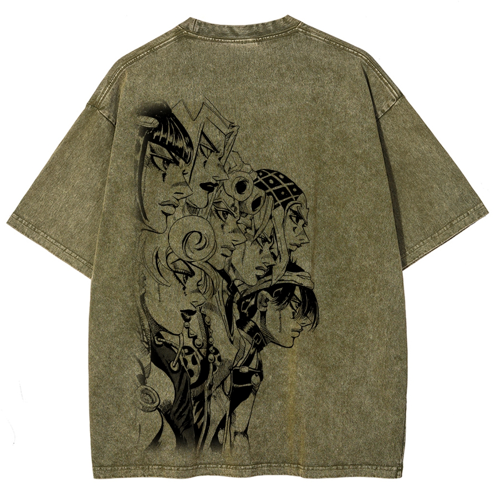 Jojo's Bizarre Adventure Unisex Fit Washed T-Shirt 2605002131
