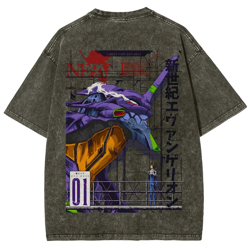 Neon Genesis Evangelion Unisex Fit Washed T-Shirt 2605003361