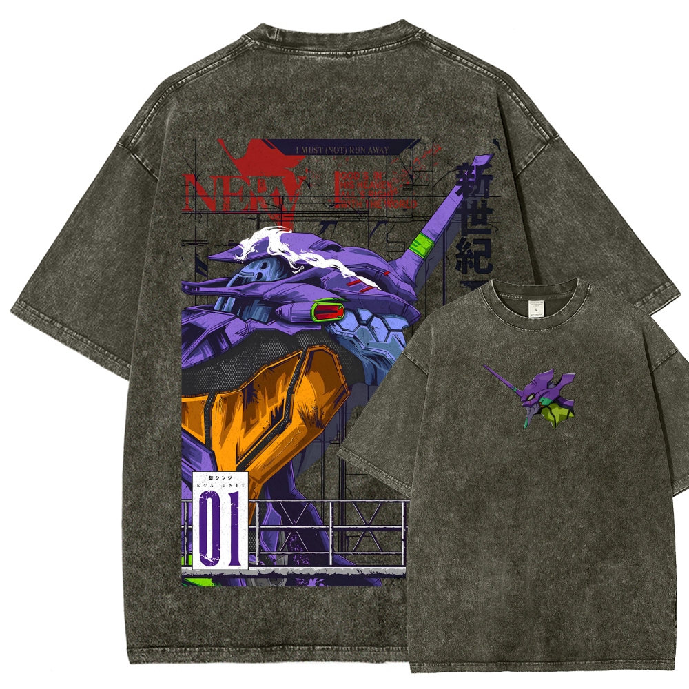 Neon Genesis Evangelion Unisex Fit Washed T-Shirt 2605003361