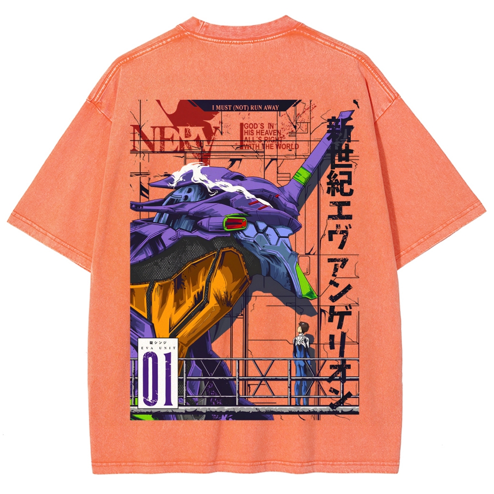 Neon Genesis Evangelion Unisex Fit Washed T-Shirt 2605003361
