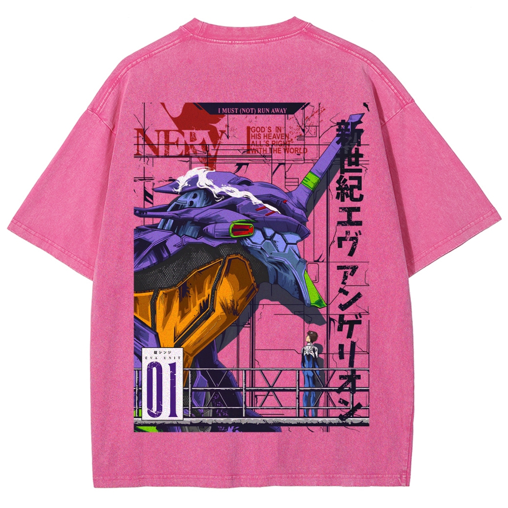 Neon Genesis Evangelion Unisex Fit Washed T-Shirt 2605003361
