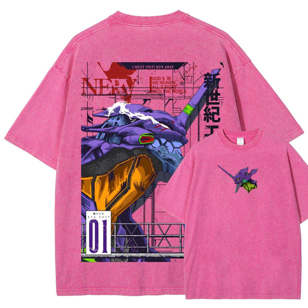 Neon Genesis Evangelion Unisex Fit Washed T-Shirt 2605003361