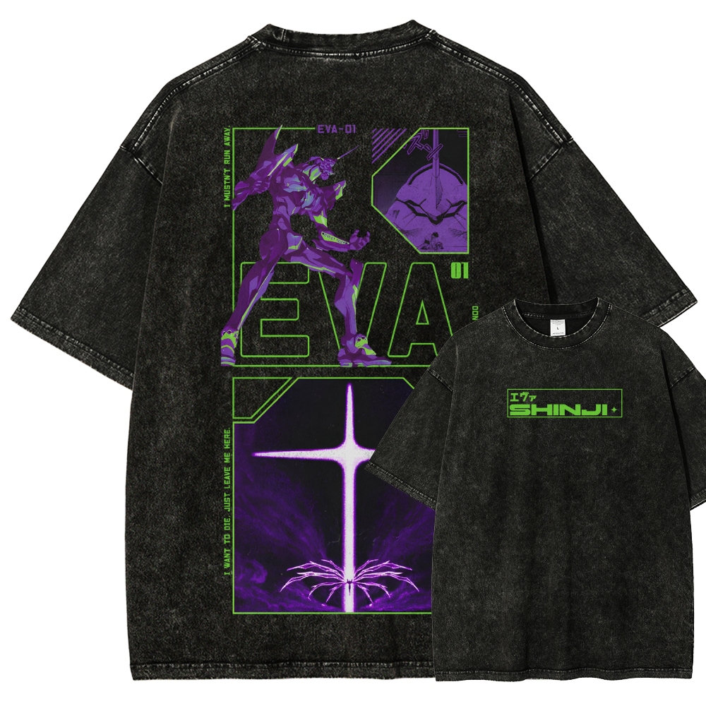 Neon Genesis Evangelion Unisex Fit Washed T-Shirt 2605004825