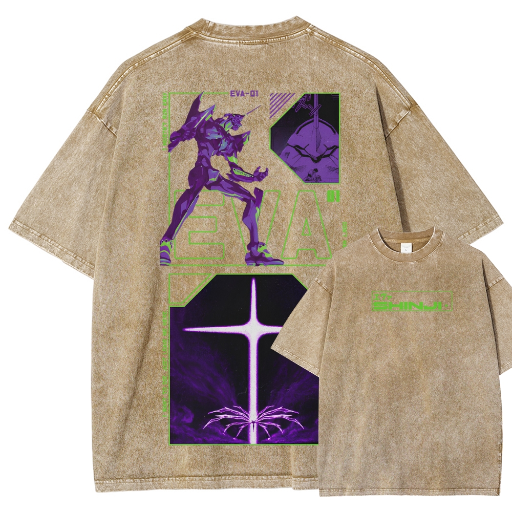 Neon Genesis Evangelion Unisex Fit Washed T-Shirt 2605004825