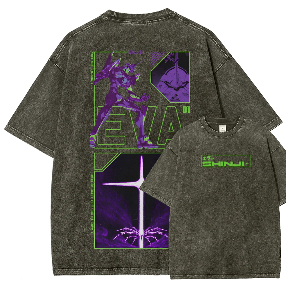 Neon Genesis Evangelion Unisex Fit Washed T-Shirt 2605004825
