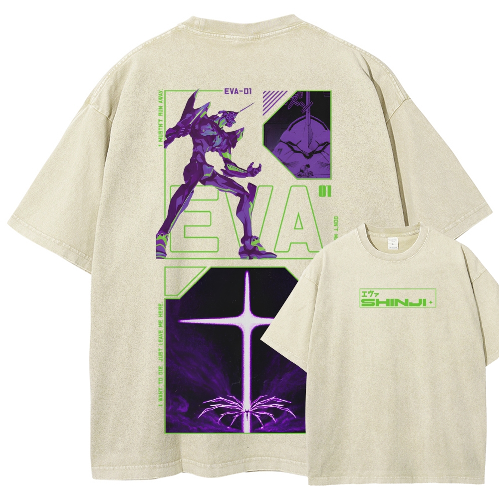 Neon Genesis Evangelion Unisex Fit Washed T-Shirt 2605004825