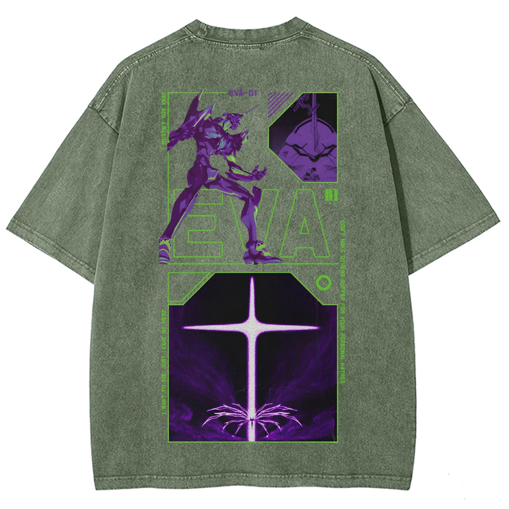 Neon Genesis Evangelion Unisex Fit Washed T-Shirt 2605004825
