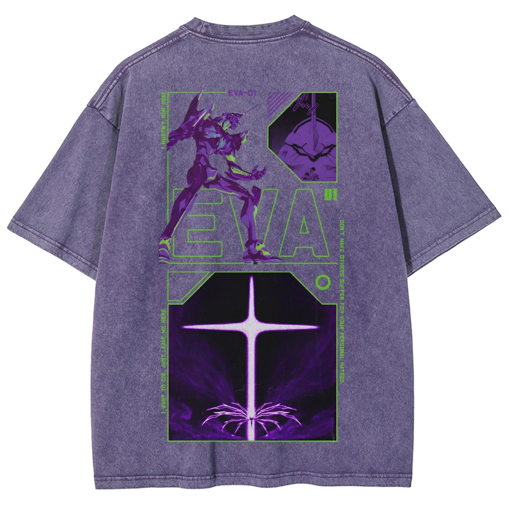 Neon Genesis Evangelion Unisex Fit Washed T-Shirt 2605004825