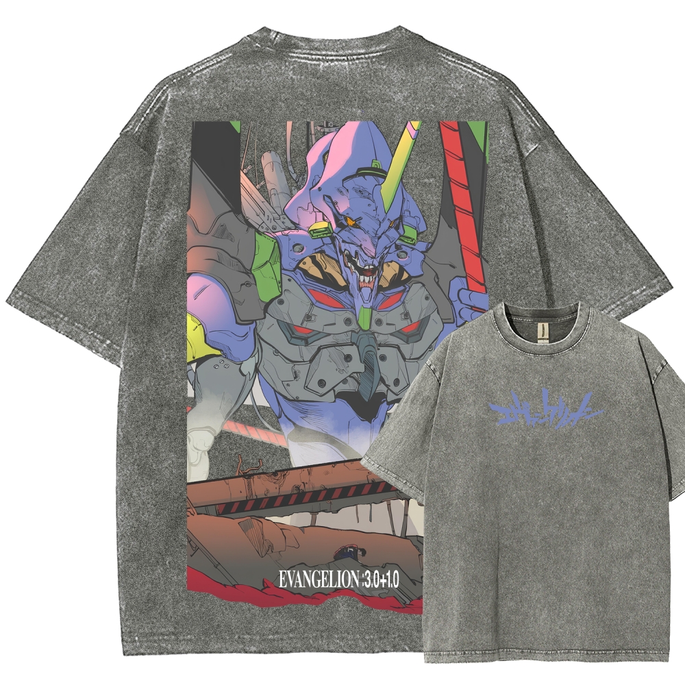 Neon Genesis Evangelion Unisex Fit Washed T-Shirt 2605004842