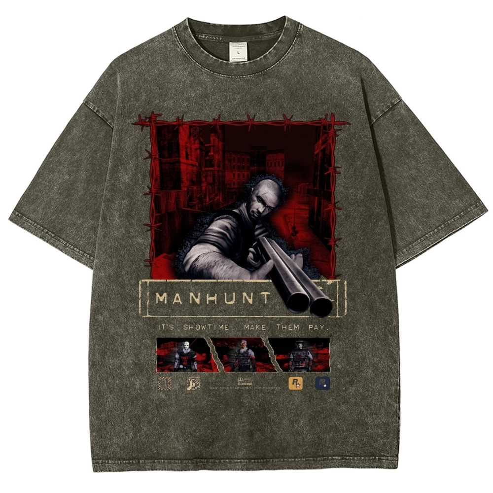 Manhunt Unisex Fit Washed T-Shirt 2605005019