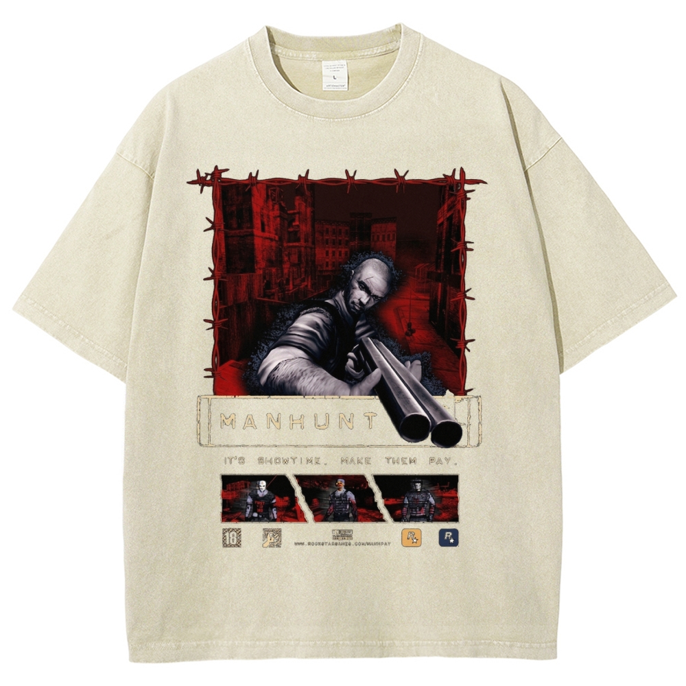 Manhunt Unisex Fit Washed T-Shirt 2605005019