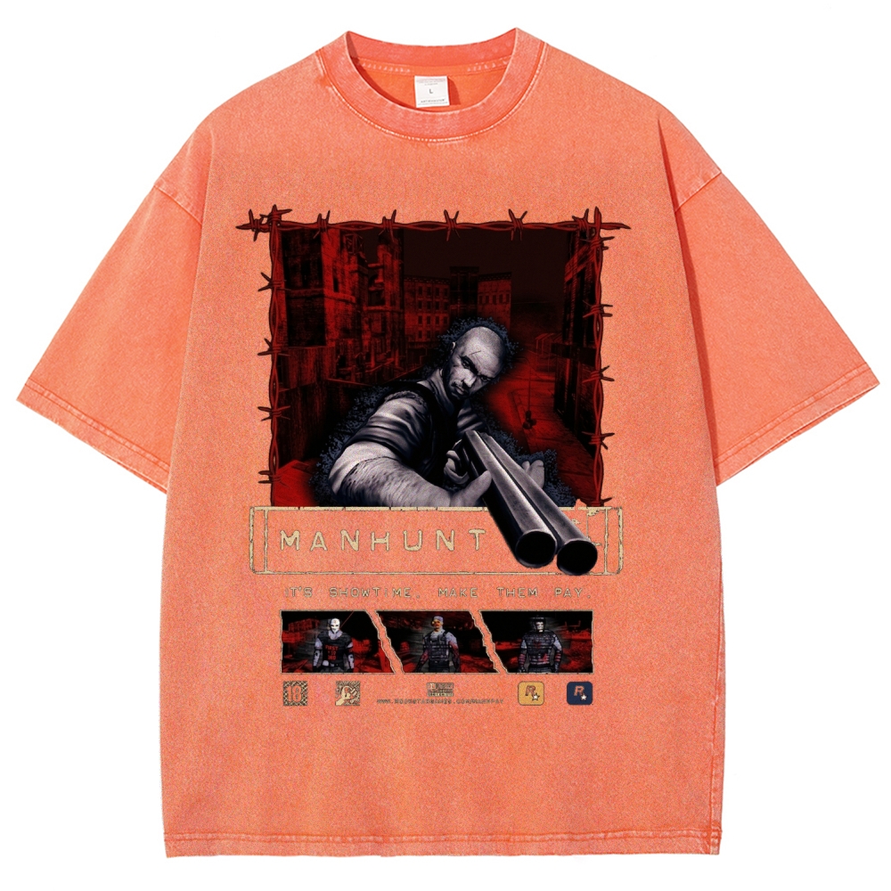 Manhunt Unisex Fit Washed T-Shirt 2605005019