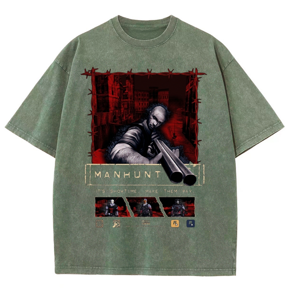 Manhunt Unisex Fit Washed T-Shirt 2605005019